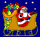 Dibujo Papa Noel en su trineo pintado por anuk