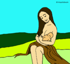 Dibujo Madre con su bebe pintado por prehizstorica