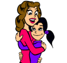 Dibujo Madre e hija abrazadas pintado por naila2