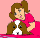 Dibujo Niña abrazando a su perro pintado por chulita