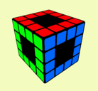 Dibujo Cubo de Rubik pintado por Pintureka