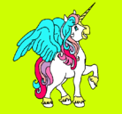 Dibujo Unicornio con alas pintado por celeste angelin
