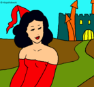 Dibujo Princesa y castillo pintado por amalia