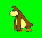 Dibujo Mono enfadado pintado por melero