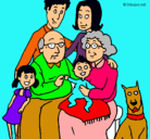 Dibujo Familia pintado por loca