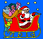 Dibujo Papa Noel en su trineo pintado por dana