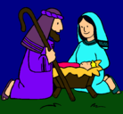 Dibujo Adoran al niño Jesús pintado por fortuna