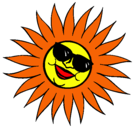 Dibujo Sol con gafas de sol pintado por nayar