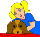Dibujo Niña abrazando a su perro pintado por naila