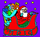 Dibujo Papa Noel en su trineo pintado por Lis