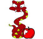 Dibujo Serpiente y manzana pintado por changuita