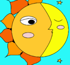 Dibujo Sol y luna 3 pintado por nuriadibuj