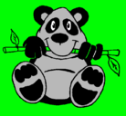Dibujo Oso panda pintado por melero