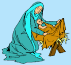 Dibujo Nacimiento del niño Jesús pintado por nandy