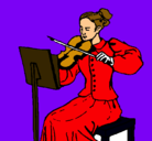Dibujo Dama violinista pintado por guitarra