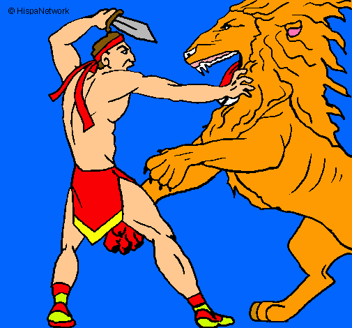 Gladiador contra león