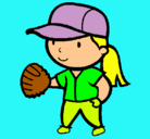 Dibujo Jugadora de béisbol pintado por andreita11
