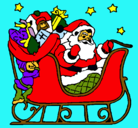 Dibujo Papa Noel en su trineo pintado por llddmm