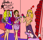 Dibujo Barbie de compras con sus amigas pintado por luxy