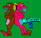 Dibujo Madagascar 2 Manson y Phil 2 pintado por marilolis
