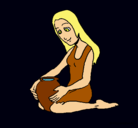 Dibujo Mujer y jarrón pintado por sararinatota