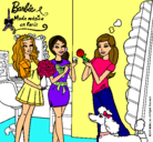 Dibujo Barbie de compras con sus amigas pintado por pincitas