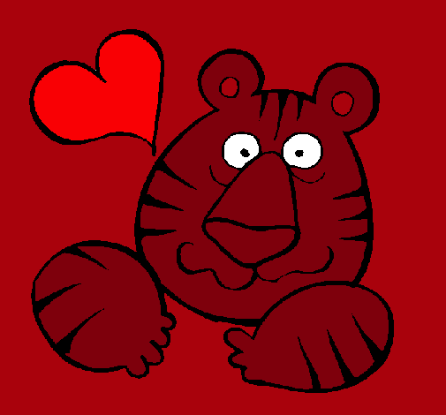 Dibujo Tigre loco de amor pintado por Ayelen