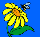 Dibujo Margarita con abeja pintado por fashionitza