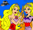 Dibujo Barbie se despiede de la reina sirena pintado por Alejandrita