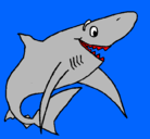 Dibujo Tiburón alegre pintado por mnaa