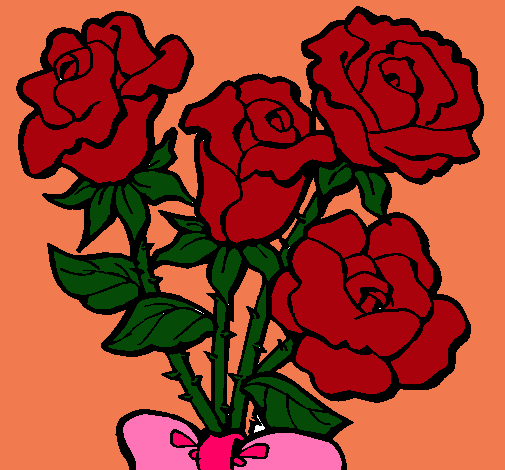 Dibujo Ramo de rosas pintado por jill