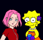 Dibujo Sakura y Lisa pintado por mirandita