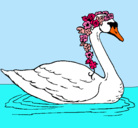 Dibujo Cisne con flores pintado por arthur