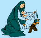 Dibujo Nacimiento del niño Jesús pintado por jill