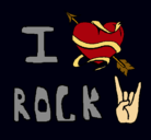 Dibujo I love rock pintado por Nohemy