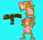 Dibujo Madagascar 2 Manson y Phil pintado por daniell