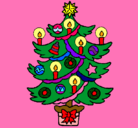 Dibujo Árbol de navidad con velas pintado por brissia