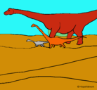 Dibujo Familia de Braquiosaurios pintado por alex0575467
