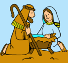 Dibujo Adoran al niño Jesús pintado por arwen