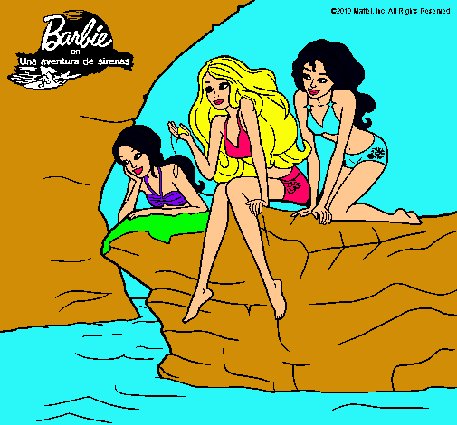 Barbie y sus amigas sentadas