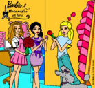 Dibujo Barbie de compras con sus amigas pintado por populares