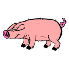 Dibujo Cerdo con pezuñas negras pintado por chukis 
