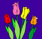 Dibujo Tulipanes pintado por brisademar