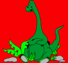 Dibujo Diplodocus sentado pintado por pedro58