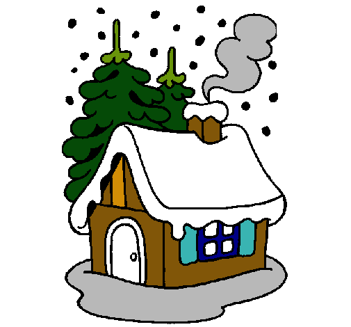 Dibujo Casa en la nieve pintado por juanda