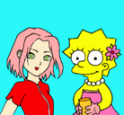 Dibujo Sakura y Lisa pintado por melisa gauna