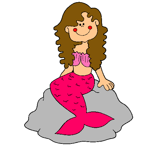Dibujo Sirena sentada en una roca pintado por changuita