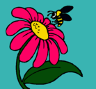 Dibujo Margarita con abeja pintado por nayeli