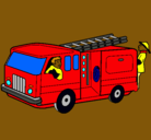 Dibujo Bomberos en el camión pintado por rr18