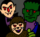 Dibujo Personajes Halloween pintado por zombie